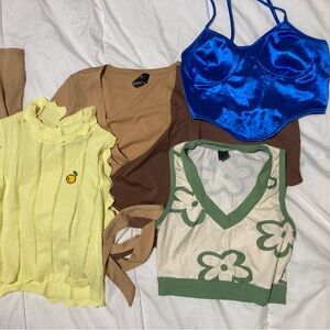 Four different style tops